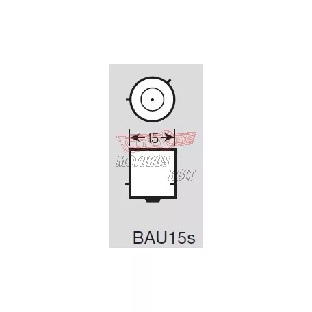 Izzó 12V 21W BAU15S 130fok sárga RMS