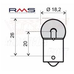 Izzó 6V 5W BA15S cseresznye RMS