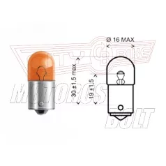 Izzó 12V 10W BAU15S 130fok sárga OSRAM