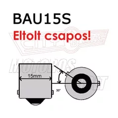Izzó 12V 10W BAU15S 130fok sárga OSRAM