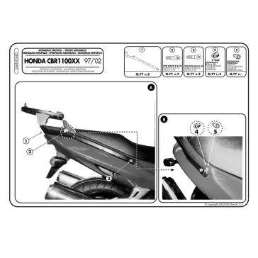 Csomagtartó alap Honda CBR 1100 XX (97-09) GIVI