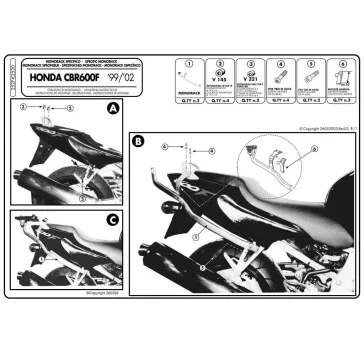 Csomagtartó alap Honda CBR 600 F (99-09) GIVI
