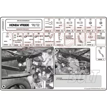 Csomagtartó alap Honda VFR 800 (98-01) GIVI