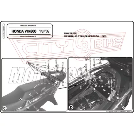Csomagtartó alap Honda VFR 800 (98-01) GIVI