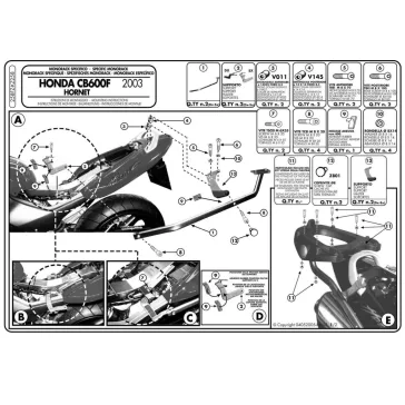 Csomagtartó alap Honda Hornet 600 (03-06) GIVI