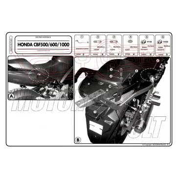  Csomagtartó alap Honda CBF 500 (04-12) / Honda CBF 600S/ CBF 600N (04-12) / Honda CBF 1000 / ABS (06-09) GIVI