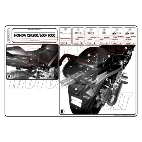 Csomagtartó alap Honda CBF 500 (04-12) / Honda CBF 600S/ CBF 600N (04-12) / Honda CBF 1000 / ABS (06-09) GIVI