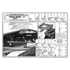   Csomagtartó alap Honda Hornet 600 / Hornet 600 ABS (07-10) GIVI