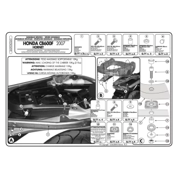   Csomagtartó alap Honda Hornet 600 / Hornet 600 ABS (07-10) GIVI