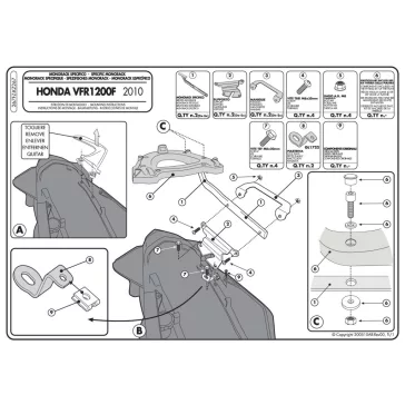 Csomagtartó alap Honda VFR 1200 F (10-16) GIVI