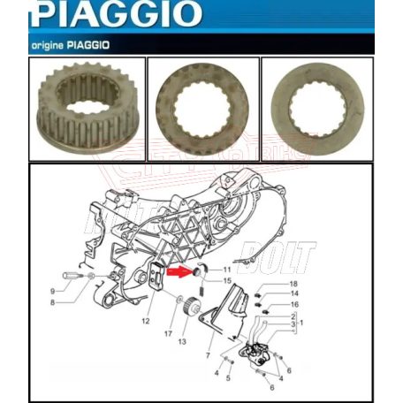 Olajpumpa-meghajtó fogask.főtengelyen PIAGGIO 50