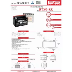 Akkumulátor BS AGM BTX9-BS 12V 8AH 135A(EN)