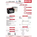 Akkumulátor BS AGM BTX9-BS 12V 8AH 135A(EN)