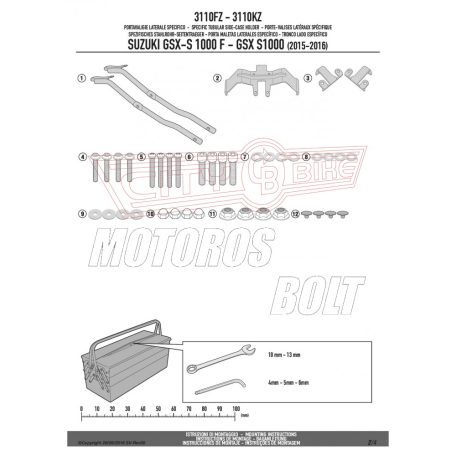 Csomagtartó alap Suzuki GSX S1000F / GSX S1000 (2015-2018) GIVI