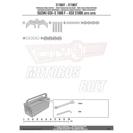 Kiegészítő szett csomagtartó alaphoz Suzuki GSX S1000F / GSX S1000 (2015-2018) / SUZUKI GSX S1000 (21 > 24) GIVI