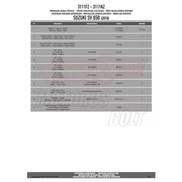 Csomagtartó alap Suzuki SV 650 (2016-2025) GIVI