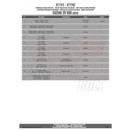 Csomagtartó alap Suzuki SV 650 (2016-2024) GIVI