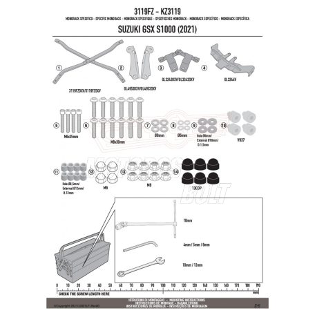 Csomagtartó alap SUZUKI GSX S1000 (21-24) GIVI