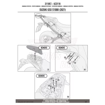 Csomagtartó alap SUZUKI GSX S1000 (2021-2026) GIVI
