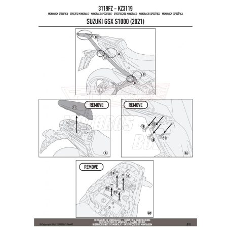 Csomagtartó alap SUZUKI GSX S1000 (21-24) GIVI