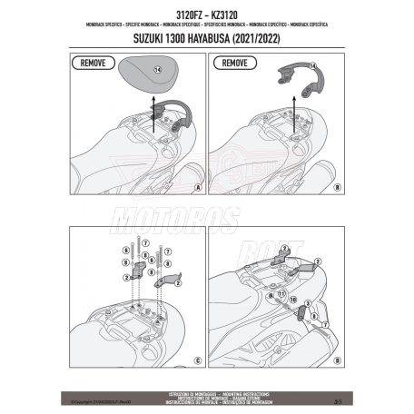 Csomagtartó alap SUZUKI HAYABUSA 1300 (2021-2024) GIVI