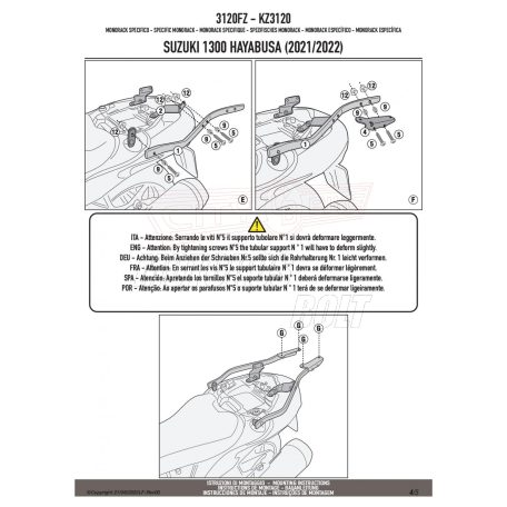 Csomagtartó alap SUZUKI HAYABUSA 1300 (2021-2024) GIVI