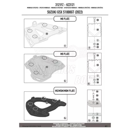 Csomagtartó alap SUZUKI GSX S1000GT 2022-2024 GIVI