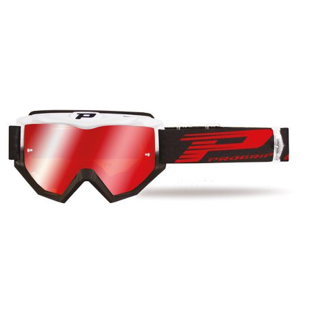 Cross szemüveg ProGrip PG 3201 fekete fehér keret, tükrös piros lencsével