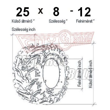 Gumiköpeny ATV/quad 25*8-12 VEE RUBBER VRM189