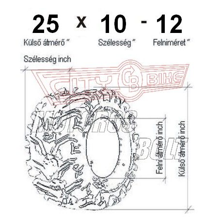 Gumiköpeny ATV/quad 25*10-12 VEE RUBBER VRM189
