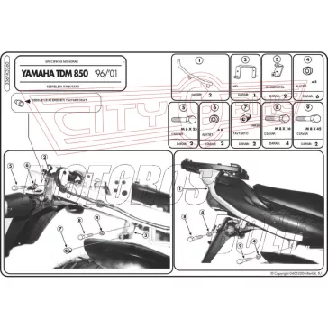Csomagtartó alap Yamaha TDM 850 (96-01) GIVI