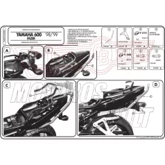   Csomagtartó alap Yamaha FZS 600 Fazer (98-99) / Yamaha FZS 600 Fazer (00-03) GIVI
