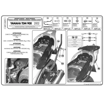 Csomagtartó alap Yamaha TDM 900 (02-14) GIVI