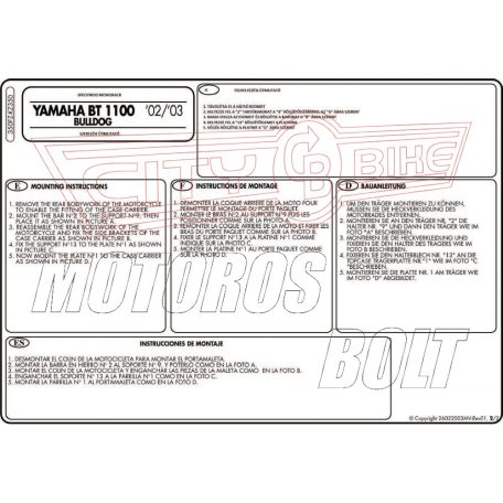 Csomagtartó alap Yamaha BT 1100 Bulldog (02-09) GIVI