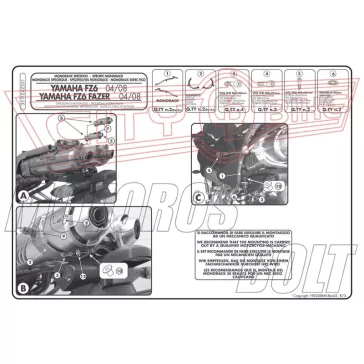   Csomagtartó alap Yamaha FZ6 / FZ6 600 Fazer (04-06) / Yamaha FZ6 S2 / FZ6 600 Fazer S2 (07-11) GIVI