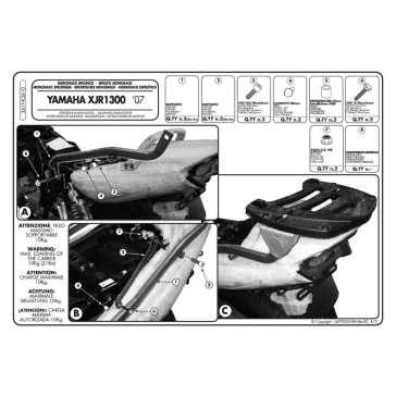 Csomagtartó alap Yamaha XJR 1300 (07-14) GIVI