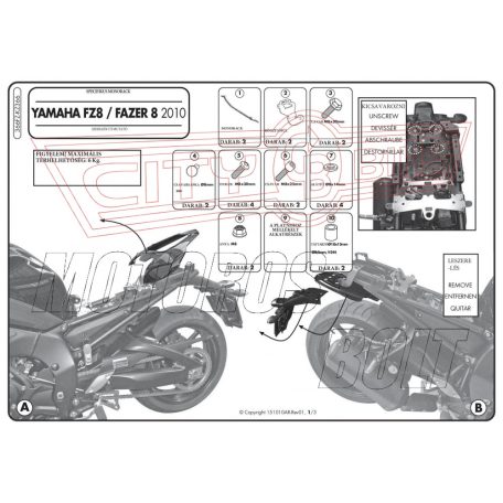 Csomagtartó alap Yamaha FZ8 / Fazer 8 800 (10-15) GIVI