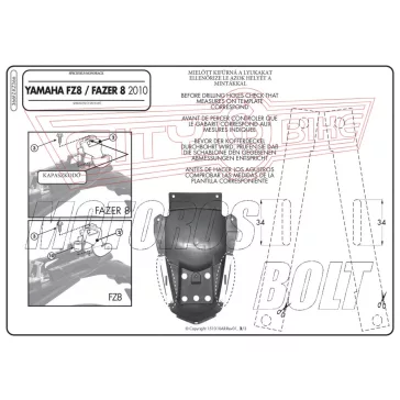 Csomagtartó alap Yamaha FZ8 / Fazer 8 800 (10-15) GIVI