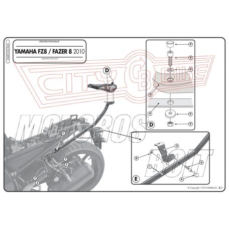 Csomagtartó alap Yamaha FZ8 / Fazer 8 800 (10-15) GIVI
