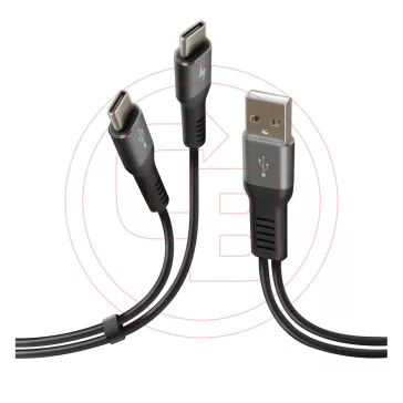 Kábel USB/C+C dupla 100cm  töltő+adat Lampa