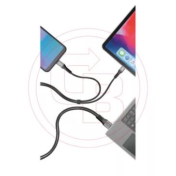 Kábel USB/C+C dupla 100cm  töltő+adat Lampa