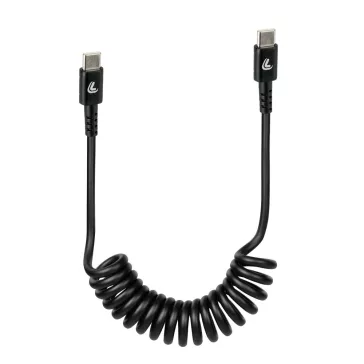 Kábel C/C 100cm spirál töltő+adat Lampa