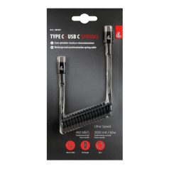 Kábel C/C 100cm spirál töltő+adat Lampa