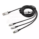 Kábel USB/C+micro+lightning 100cm töltő Lampa