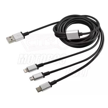 Kábel USB/C+micro+lightning 100cm töltő Lampa