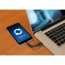 Kulcstartós MICRO USB töltő+adat kábel 10cm Lampa