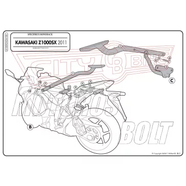 Csomagtartó alap Kawasaki Z 1000 SX (11-18) GIVI
