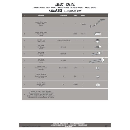 Csomagtartó alap Kawasaki ER6-N / ER6F 650 (12-16) GIVI