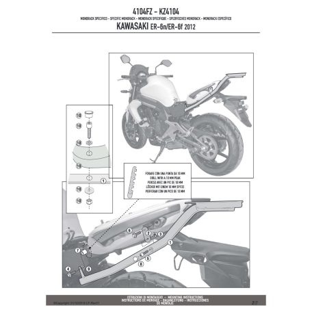 Csomagtartó alap Kawasaki ER6-N / ER6F 650 (12-16) GIVI