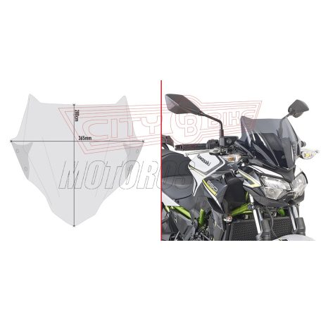 Plexi-szélvédő Kawasaki Z 650 (2020-2024) / Yamaha MT-03 321 (2020-2024) GIVI